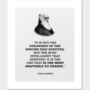 Charles Darwin Motivational Quote Posters and Art